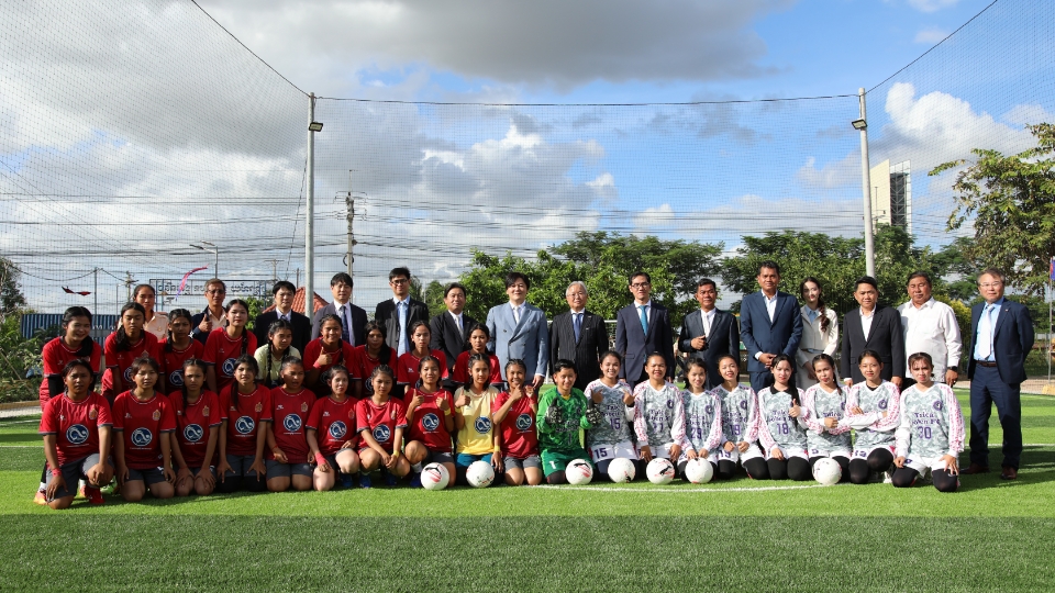 Soccer balls to schools in Cambodia